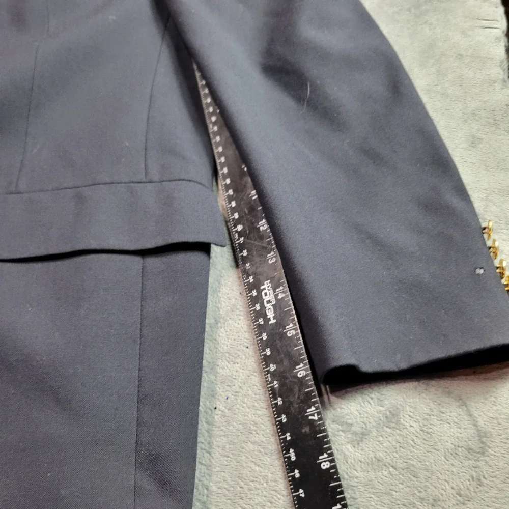 Austin‎ Reed Mens Navy Blue Pure Virgin Wool Blazer Gold Crest Buttons Dillard's